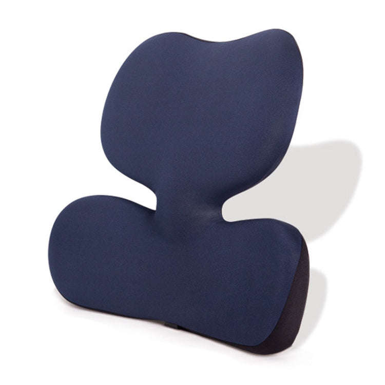 Office Sedentary Pillow Cushion Memory Foam Seat Lumbar Pillow(Navy)