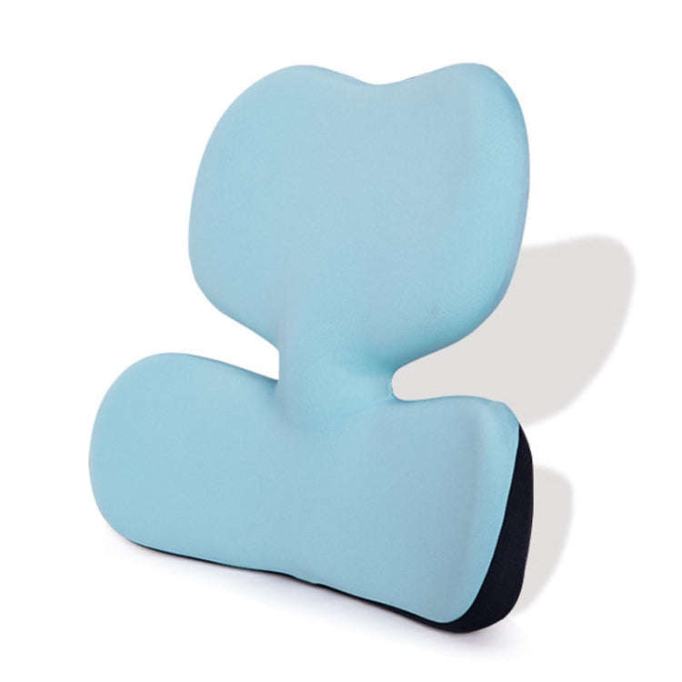 Office Sedentary Pillow Cushion Memory Foam Seat Lumbar Pillow(Blue)