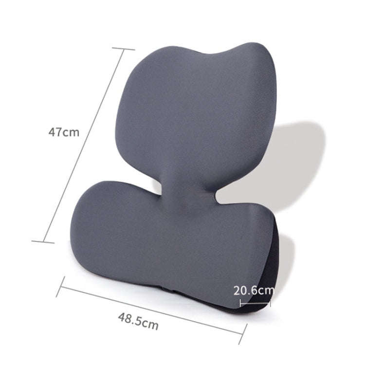 Office Sedentary Pillow Cushion Memory Foam Seat Lumbar Pillow(Navy)