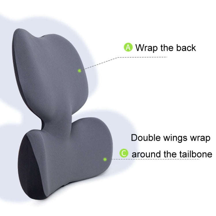 Office Sedentary Pillow Cushion Memory Foam Seat Lumbar Pillow(Navy)