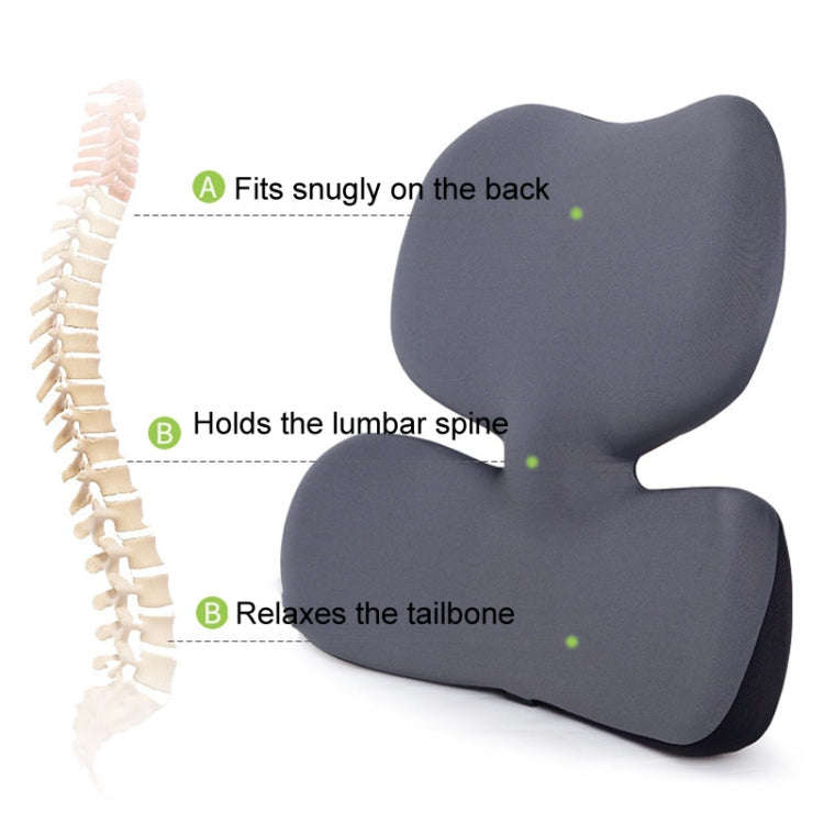 Office Sedentary Pillow Cushion Memory Foam Seat Lumbar Pillow(Navy)