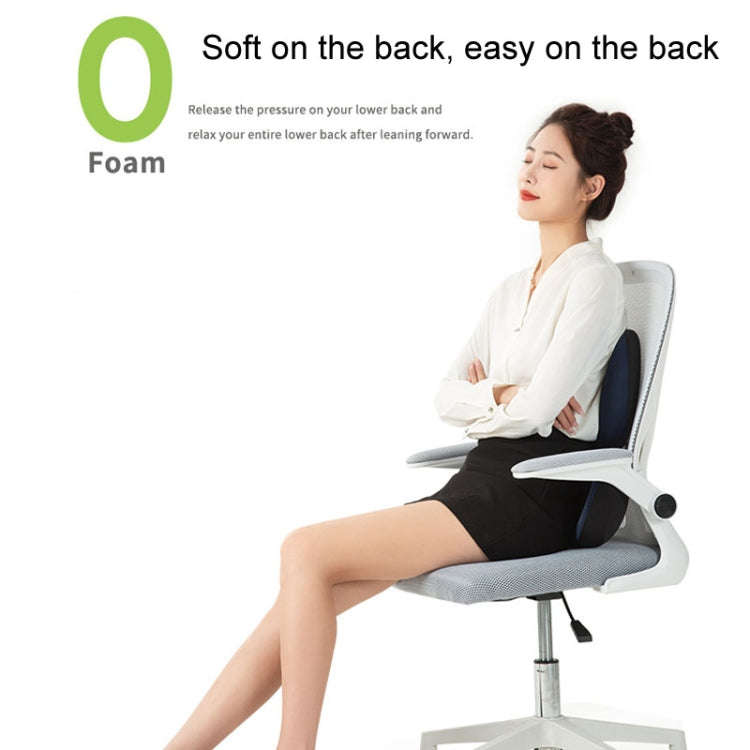 Office Sedentary Pillow Cushion Memory Foam Seat Lumbar Pillow(Navy)