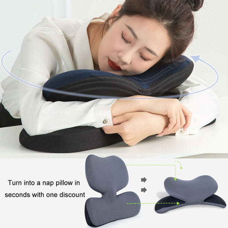 Office Sedentary Pillow Cushion Memory Foam Seat Lumbar Pillow(Blue)