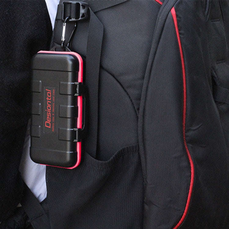 Desiontal LP-E6 Waterproof SD Card Holder Camera Battery Case(Black)