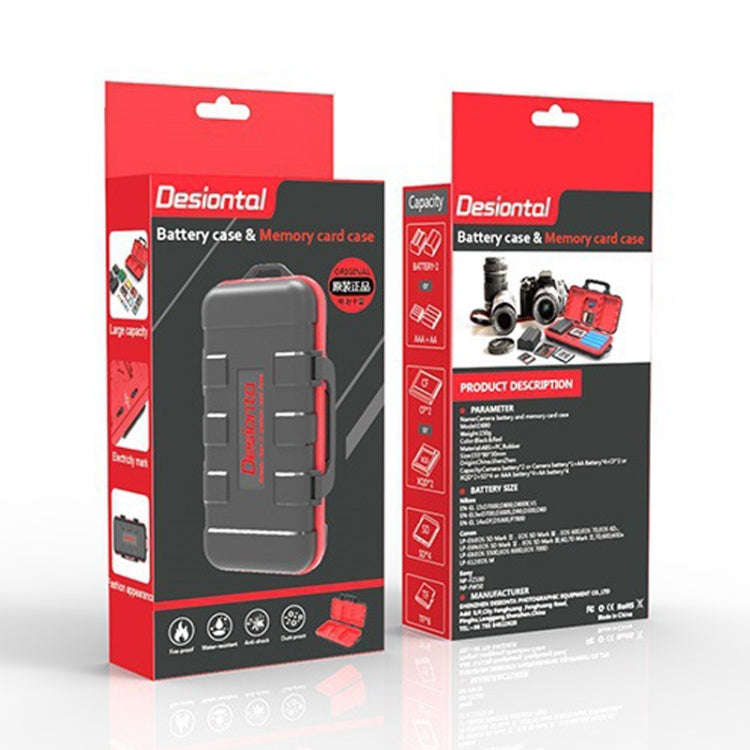 Desiontal LP-E6 Waterproof SD Card Holder Camera Battery Case(Black)