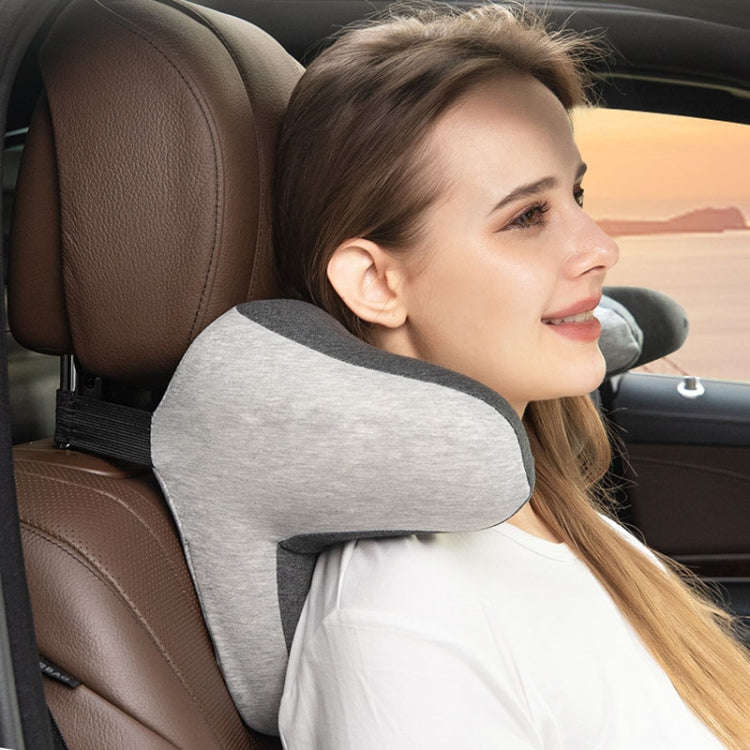 BEWALKER Car Headrest Memory Foam Neck Support Pillow Car Seat Cervical Cushion(Grey)