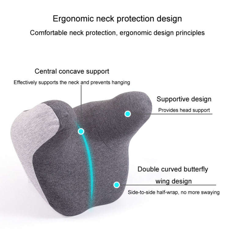 BEWALKER Car Headrest Memory Foam Neck Support Pillow Car Seat Cervical Cushion(Grey)