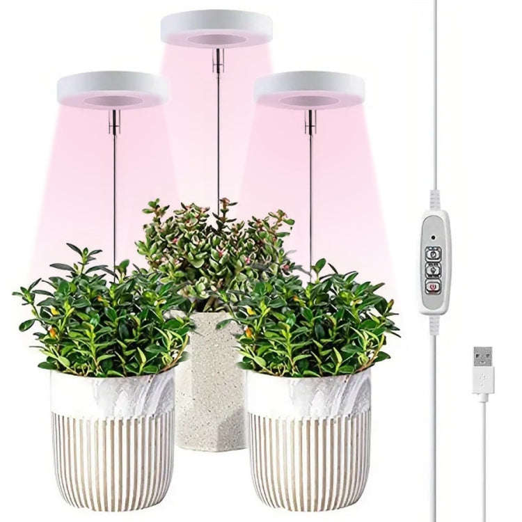 Three Heads LED Angel Ring Plant Growth Light Imitation Sunlight Telescopic Plant Fill Light