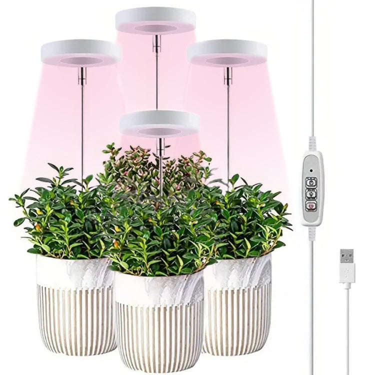 Four Heads  LED Angel Ring Plant Growth Light Imitation Sunlight Telescopic Plant Fill Light