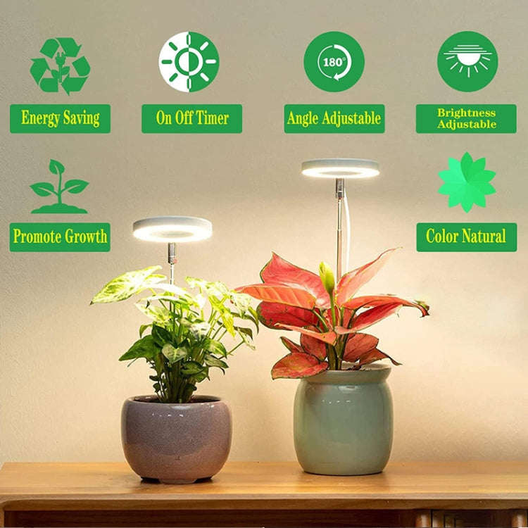 Single Head  LED Angel Ring Plant Growth Light Imitation Sunlight Telescopic Plant Fill Light