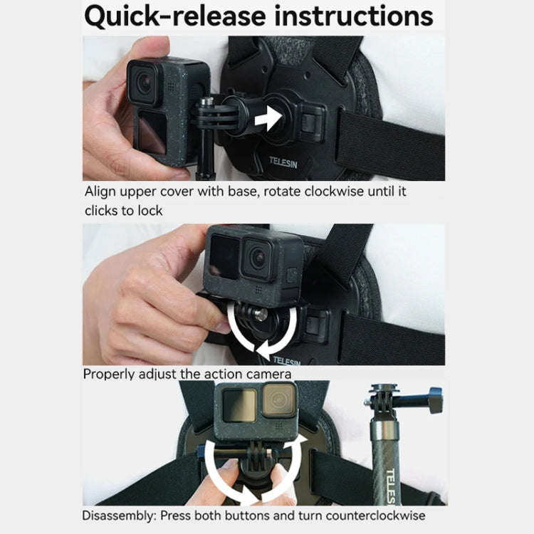 TELESIN S2-CGP-01 Quick-Release Vest Chest Strap Sports Camera Accessories