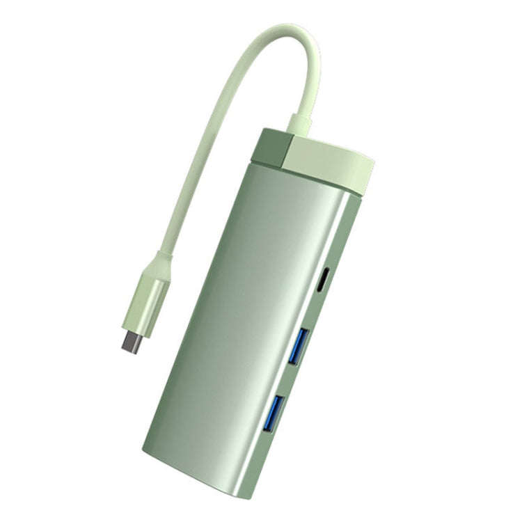 BS7A 7 In 1 Type-C Docking Station Multi-Function USB Hub Docking Station Converter(Green)