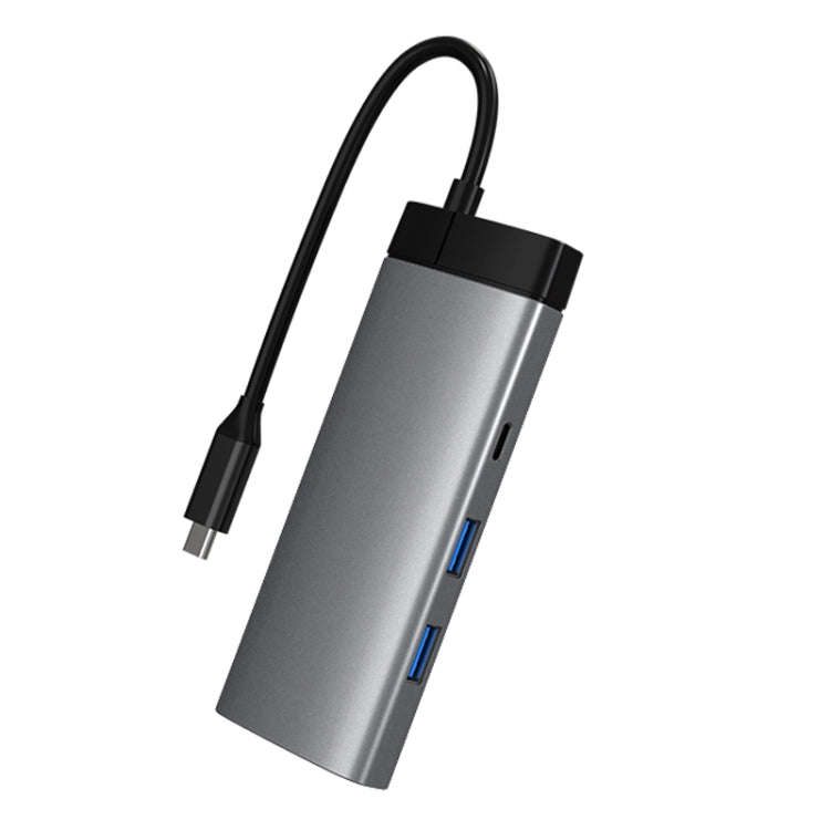 BS7A 7 In 1 Type-C Docking Station Multi-Function USB Hub Docking Station Converter(Gray)