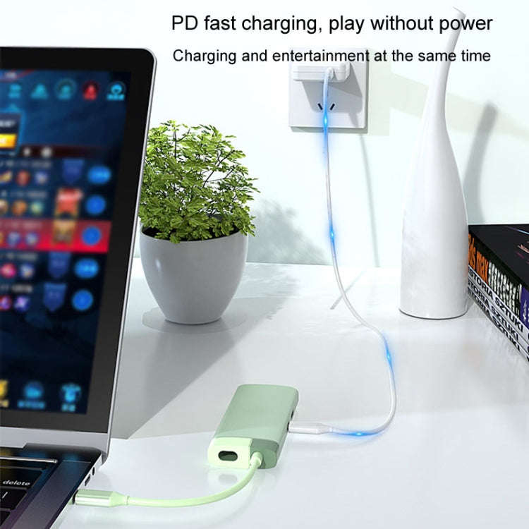 BS7A 7 In 1 Type-C Docking Station Multi-Function USB Hub Docking Station Converter(Green)