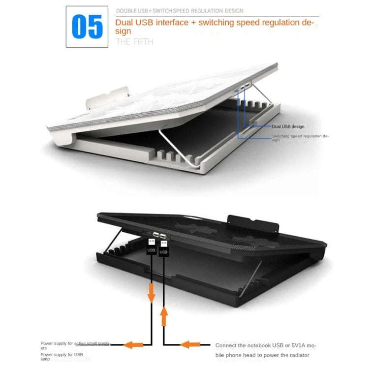 NUOXI S200C Laptop Silent Radiator Multi-level Adjustable Metal Bracket Base(Blue)