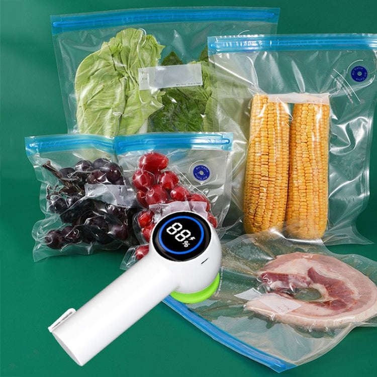 KZ-90 Digital Display Handheld Fresh-Keeping Bag Bottle Vacuum Sealer, Spec: with 2 Bags