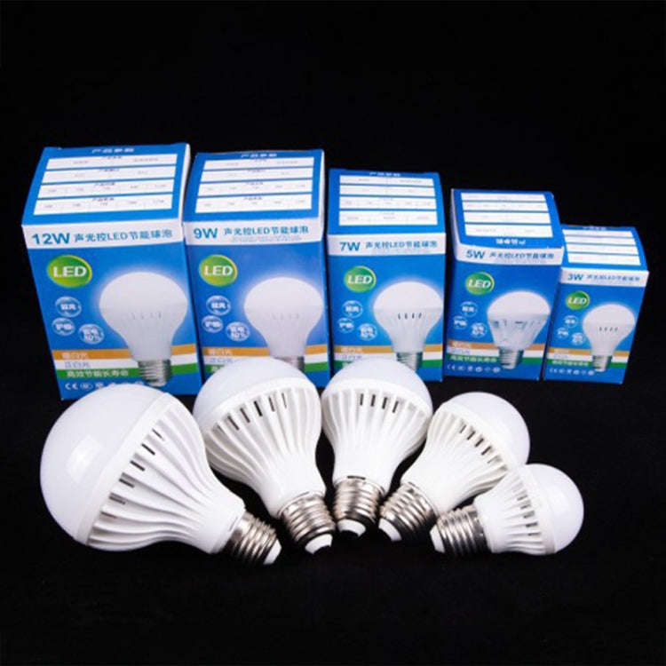 E27 LED Sound/Light Control Bulb Stair Corridor Human Body Sensor Light, Power: 5W(Engineering)