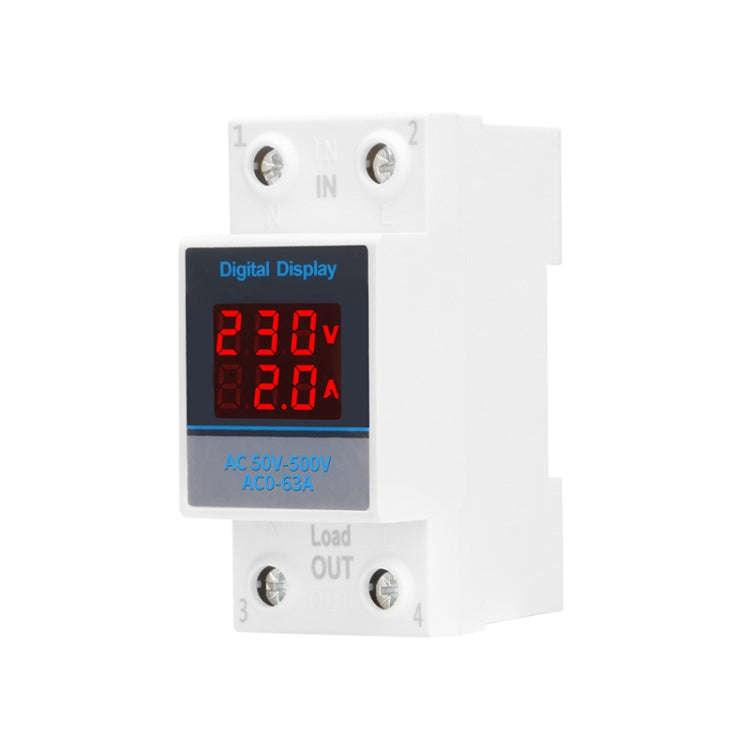 SINOTIMER SDM002 Household DIN Rail Single-Phase AC Dual Display Voltage And Current Meter(63A Bu...
