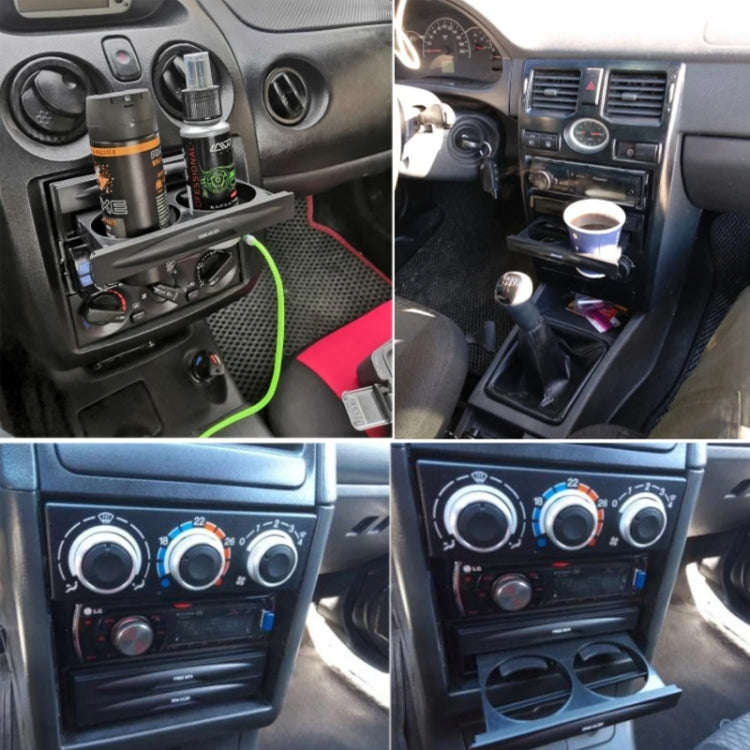 Car Audio Modified Multi-purpose Storage Box Cup Holder(Double-layer Box)
