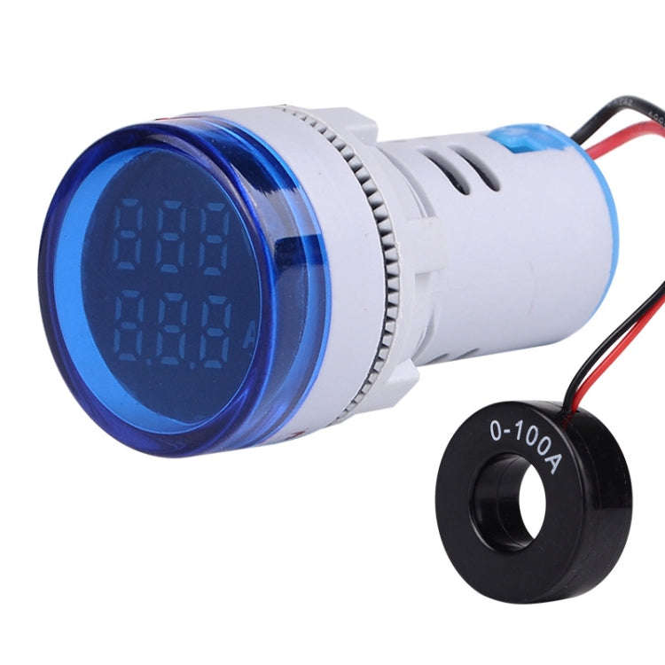 SINOTIMER ST16VA Round 22mm LED Digital Display AC Voltage Current Indicator AC 60-500V 0-100A(03...