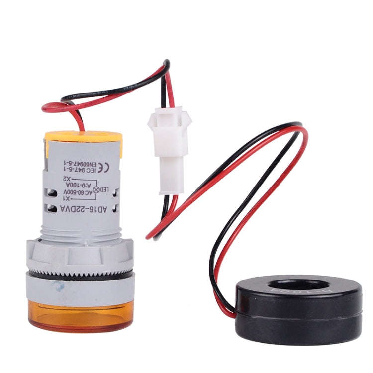 SINOTIMER ST16VA Round 22mm LED Digital Display AC Voltage Current Indicator AC 60-500V 0-100A(01...