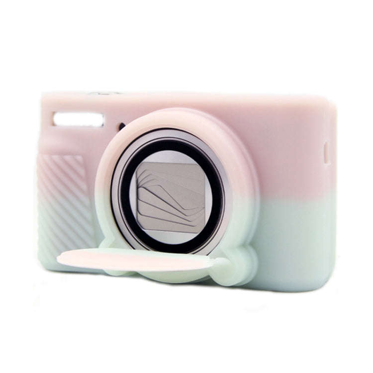 For Canon SX730/SX740 Soft Silicone Protective Case, Color: Jelly Pink Green