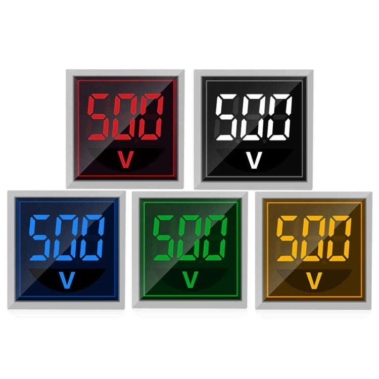 SINOTIMER ST17V AC Voltage Signal Indicator 22mm Square LED Digital Display Voltage Head AC 60-50...