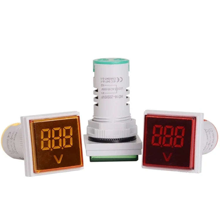 SINOTIMER ST17V AC Voltage Signal Indicator 22mm Square LED Digital Display Voltage Head AC 60-50...