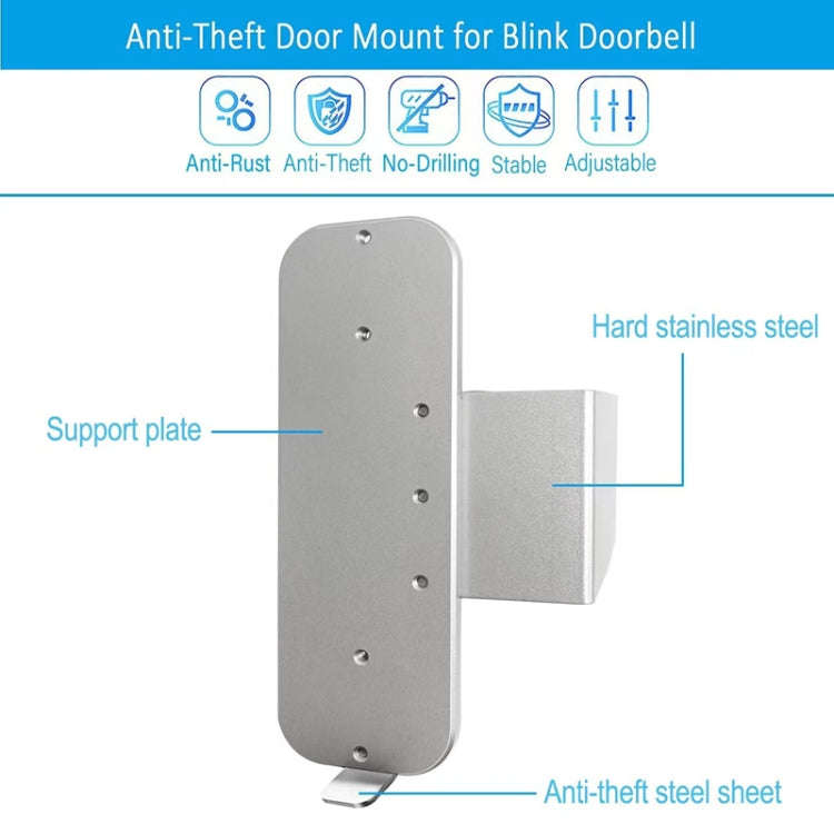 For Blink Doorbell Bracket No-Drilling Easy Installation Mount(Silver)