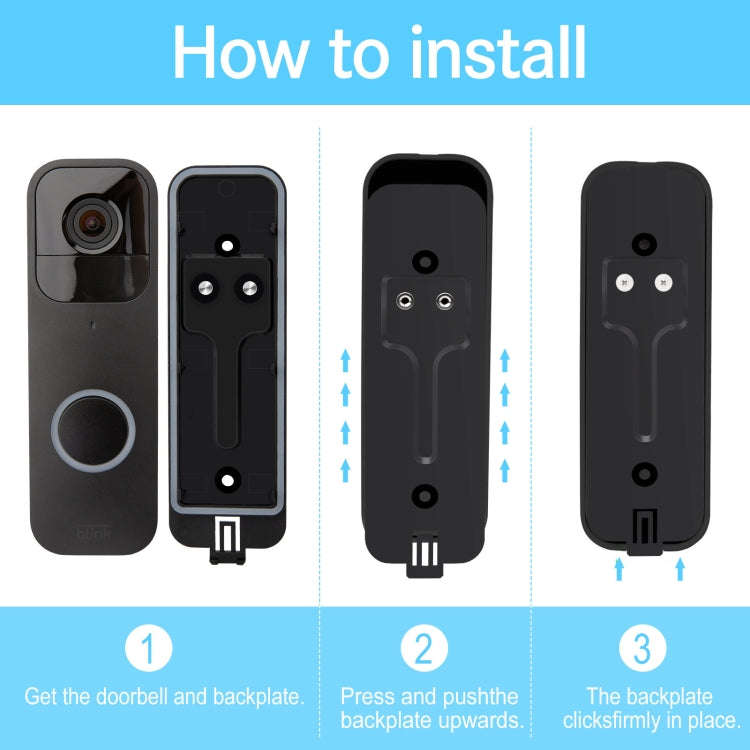 For Blink Doorbell Backplate Replacement Part(Black)