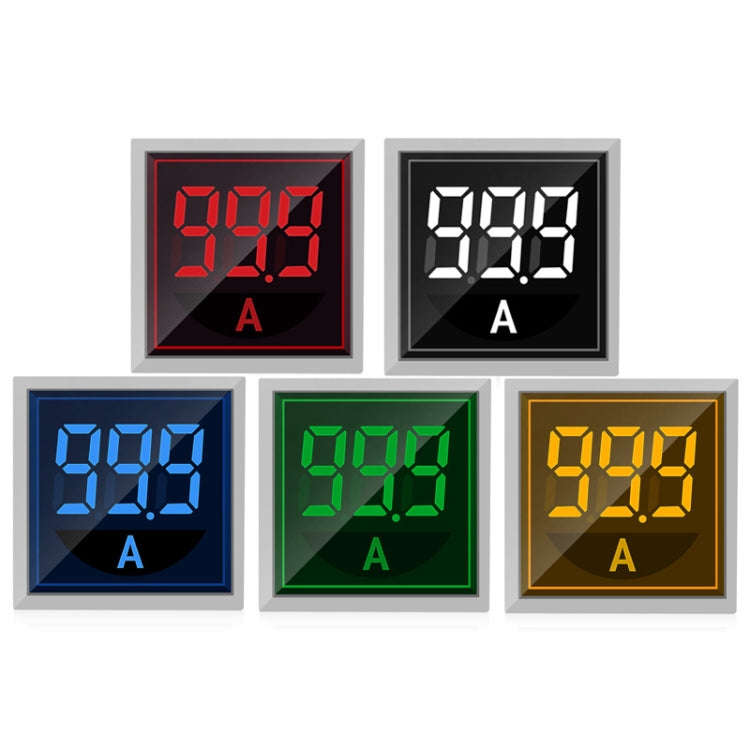 SINOTIMER ST17A Square 22mm LED Digital Display Signal Light AC Current Indicator 0-100A(04 Green)