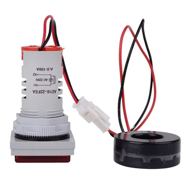 SINOTIMER ST17A Square 22mm LED Digital Display Signal Light AC Current Indicator 0-100A(04 Green)