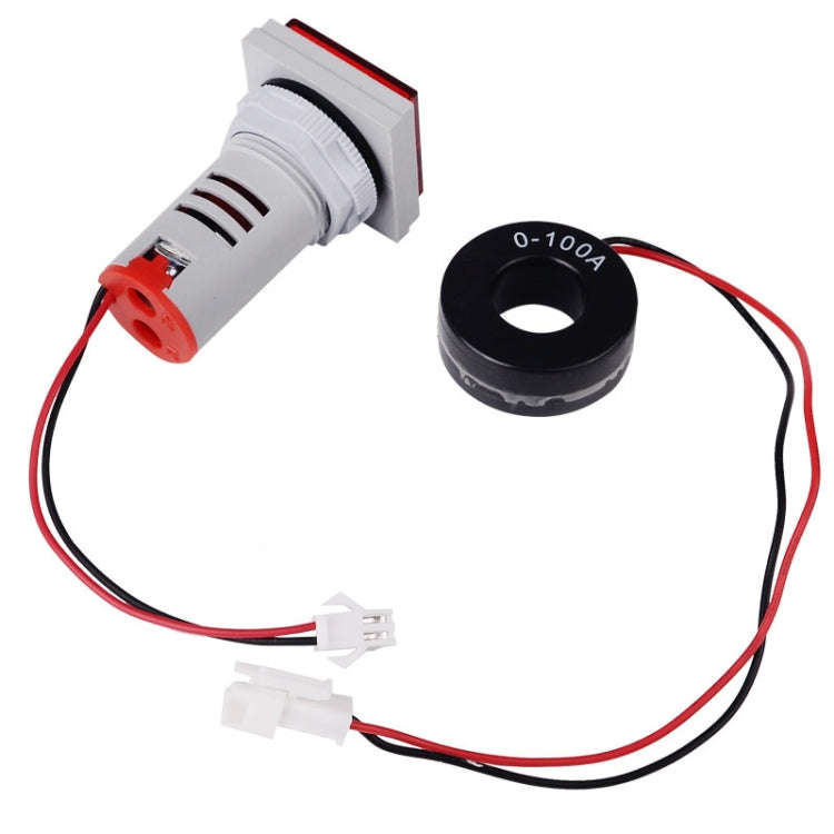SINOTIMER ST17A Square 22mm LED Digital Display Signal Light AC Current Indicator 0-100A(04 Green)