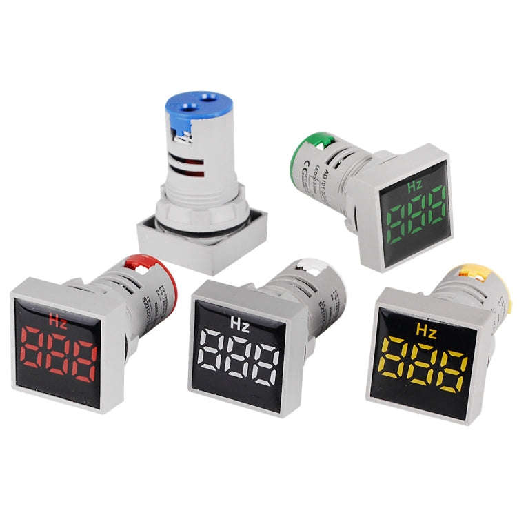 SINOTIMER ST17HZ 22mm Square LED Digital Display 50-75Hz AC Frequency Signal Indicator(03 Blue)
