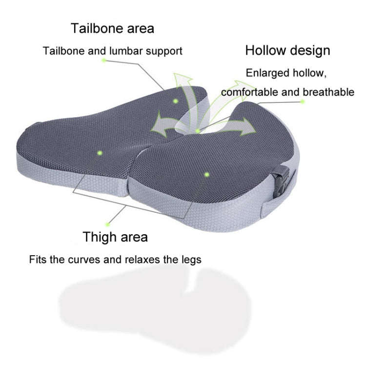 BEWALKER Foldable Travel Seat Cushion Memory Foam Breathable Chair Cushion(Black)