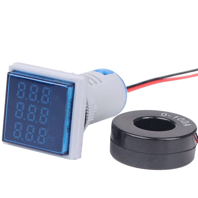 SINOTIMER ST17VAH 3 In 1 Square LED Digital Display AC Voltage Current Frequency Indicator 60-500...