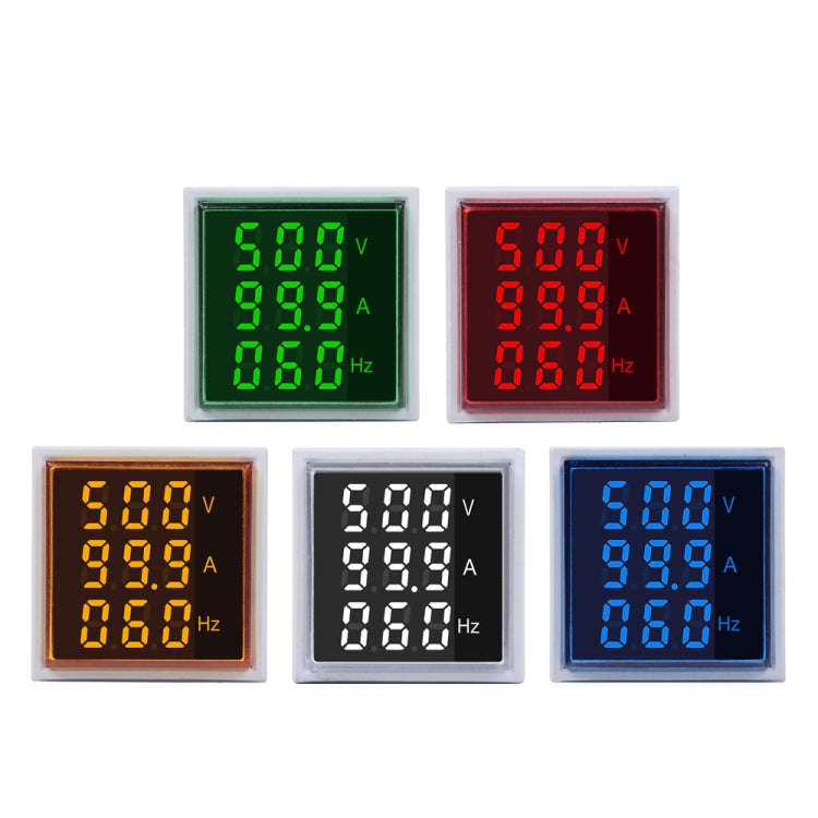 SINOTIMER ST17VAH 3 In 1 Square LED Digital Display AC Voltage Current Frequency Indicator 60-500...