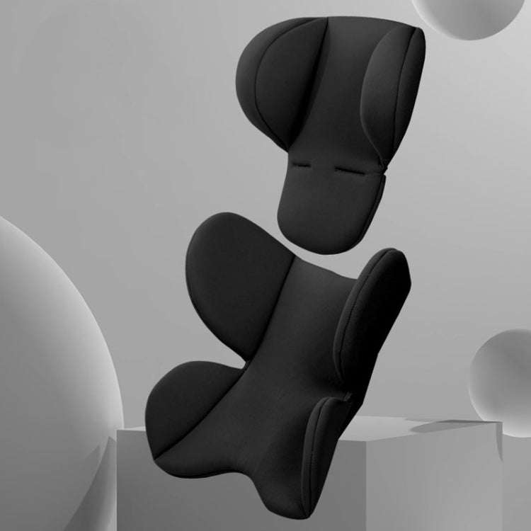 Infant Safety Seat Cushion Four Seasons Universal Stroller Lumbar Protection Pads(Black)