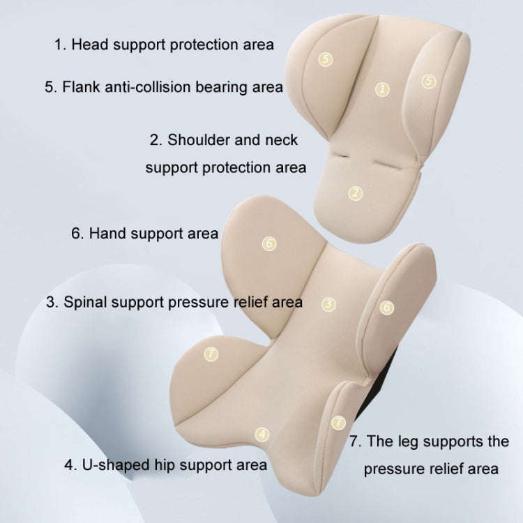 Infant Safety Seat Cushion Four Seasons Universal Stroller Lumbar Protection Pads(Grey)