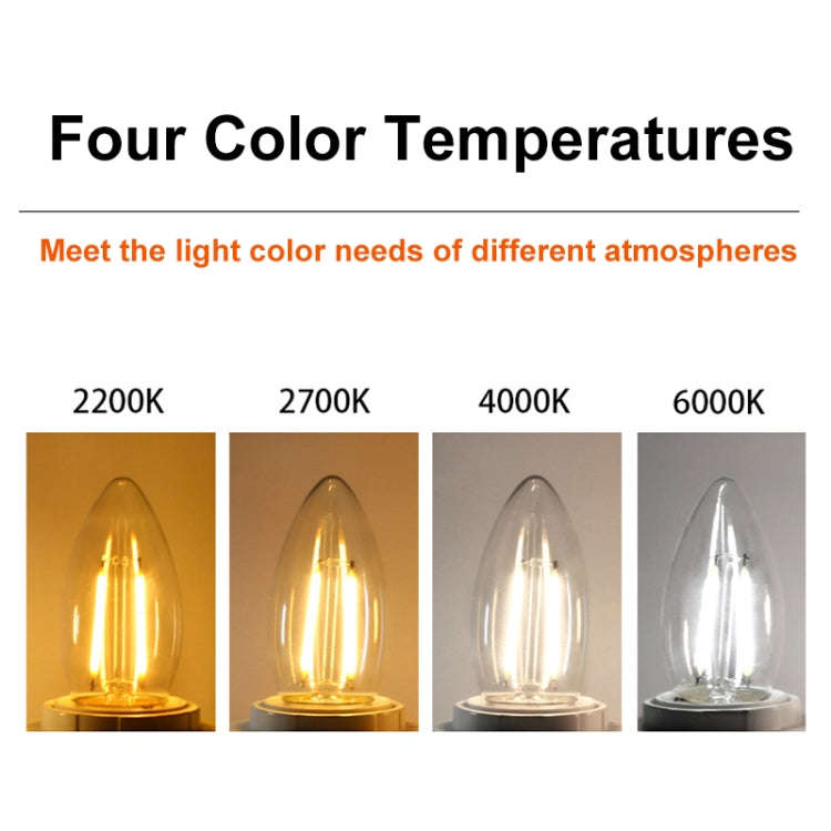 C35 Constant Current Flicker-free LED Highlight Retro Chandelier Lights, Power: Wax Tail E14-2W(2...