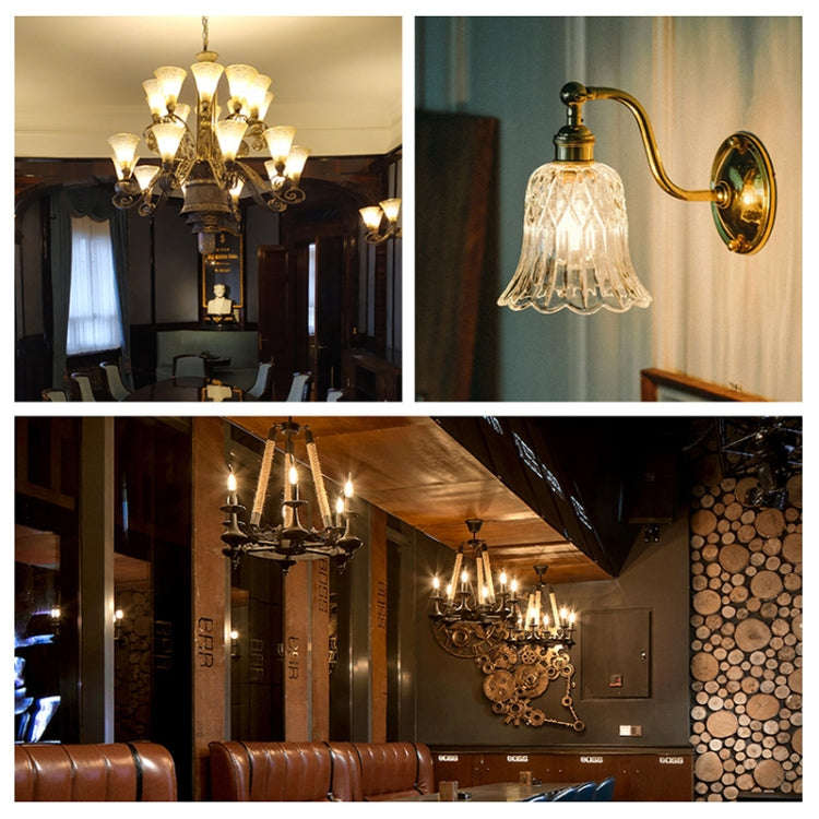 C35 Constant Current Flicker-free LED Highlight Retro Chandelier Lights, Power: Wax Tail E14-4W(2...