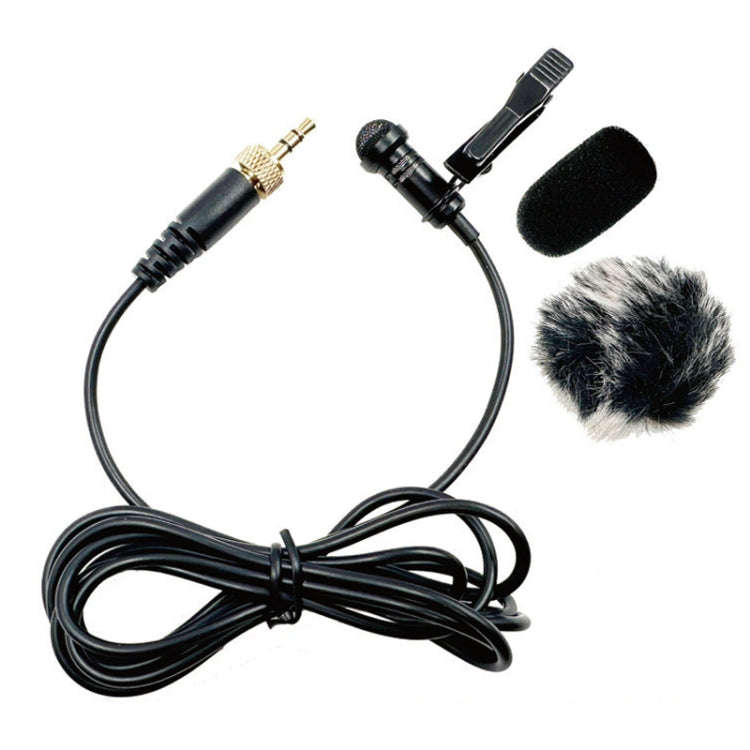 3.5mm Straight Internal Thread Plug Wireless Transmitting Lavalier Microphone, Length: 1.5m(Spong...