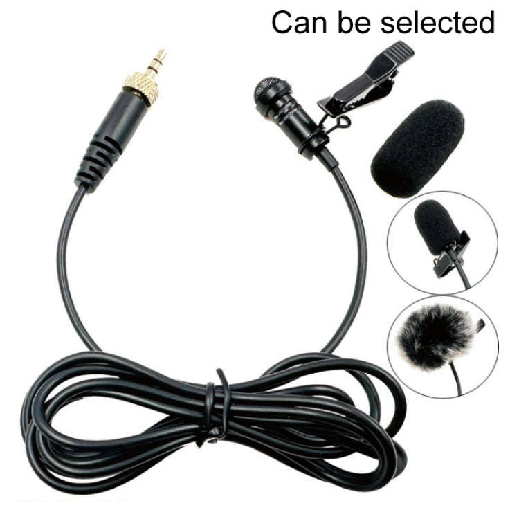3.5mm Straight Internal Thread Plug Wireless Transmitting Lavalier Microphone, Length: 1.5m(Spong...