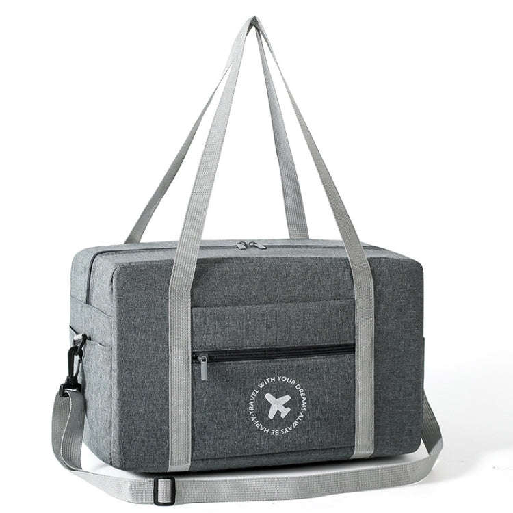 Foldable Travel Bag Shoulder Bag Airplane Suitcase For Camping Hiking, Size: Small Gray