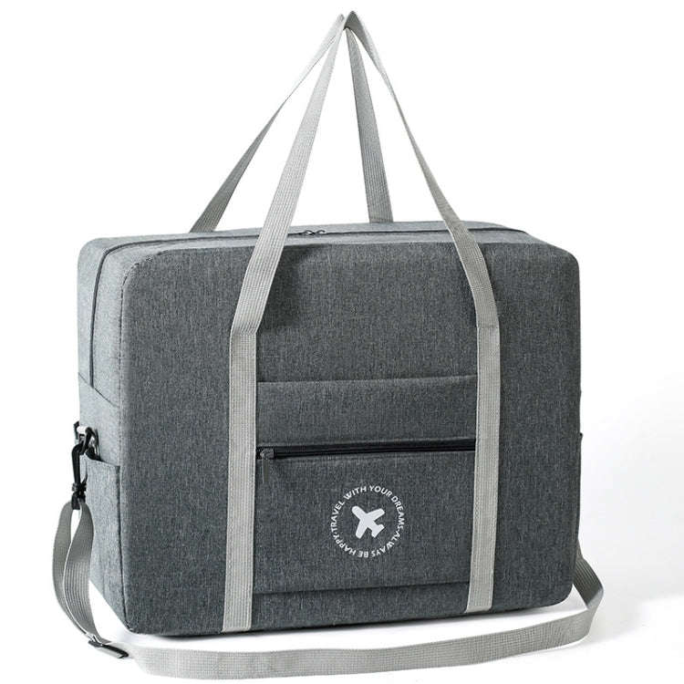 Foldable Travel Bag Shoulder Bag Airplane Suitcase For Camping Hiking, Size: Large Gray