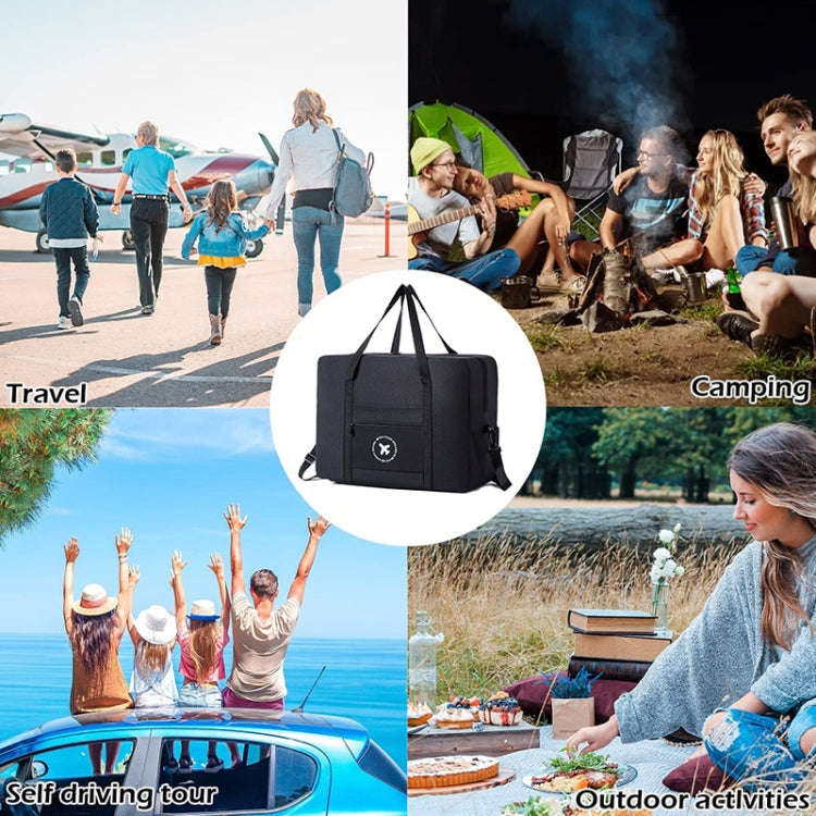 Foldable Travel Bag Shoulder Bag Airplane Suitcase For Camping Hiking, Size: Small Black