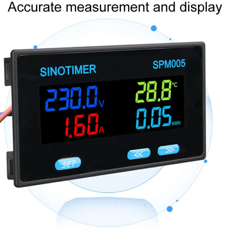 SINOTIMER SPM005 AC Digital Display Voltage Current Power Electricity Multifunctional Monitoring ...