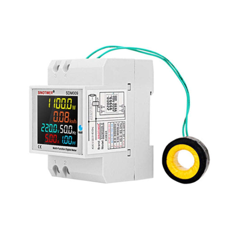 SINOTIMER SDM009 Din Rail Single-Phase Voltage Current Frequency Power Factor Electricity Multifu...