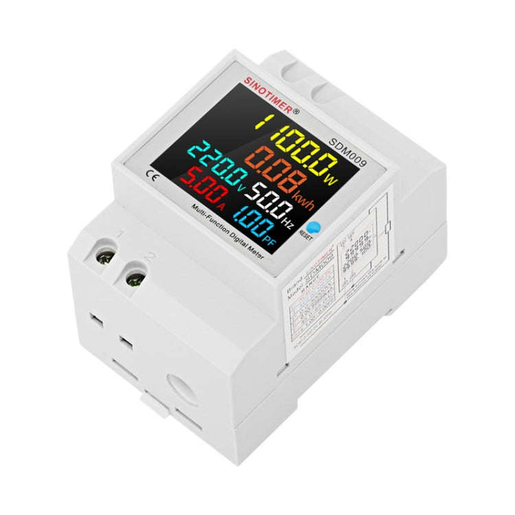 SINOTIMER SDM009 Din Rail Single-Phase Voltage Current Frequency Power Factor Electricity Multifu...