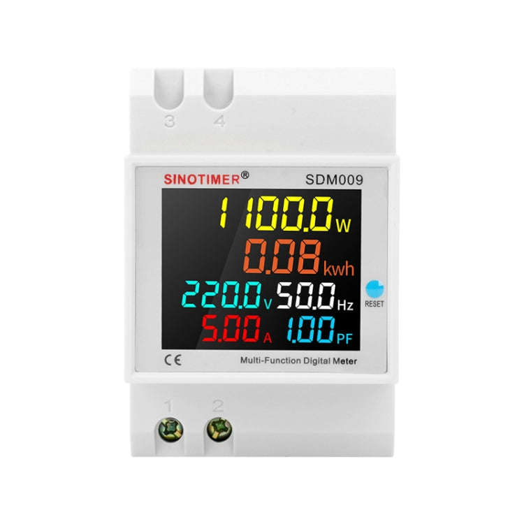 SINOTIMER SDM009 Din Rail Single-Phase Voltage Current Frequency Power Factor Electricity Multifu...